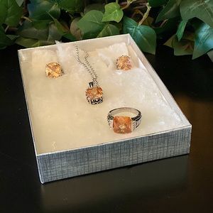 Sterling Silver Topaz Jewelry Set